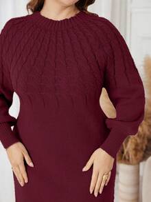 Lacomfia Robe décontracté en tricot de couleur unie, polyvalente, grande taille, automne/hiver