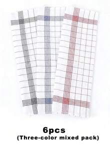 6条/12条装大号格子厨房抹布，吸水性强，柔软可重复使用清洁布，速干洗碗布，洗碗抹布 - 彩色 - 查看 13