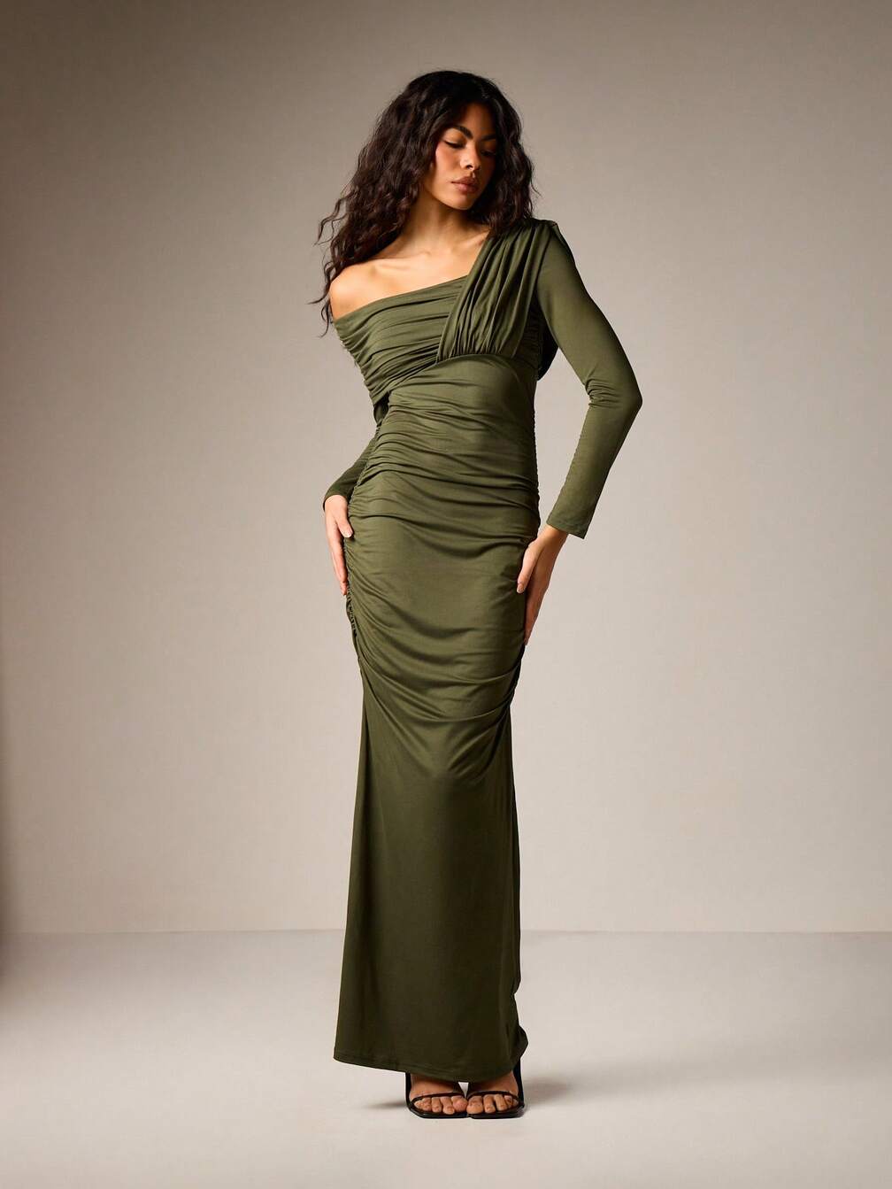 long sleeve bodycon dress wedding guest Wedding Guest Dress for Women Long Sleeve Bodycon Ribbed Knit Maxi Dress  Fall Formal Dresses Apricot M