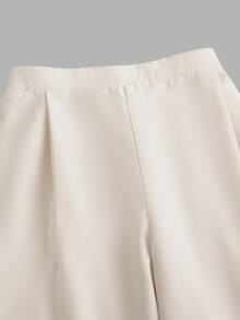 SHEIN 少女蝴蝶结装饰开衩下摆背心和阔腿裤休闲套装