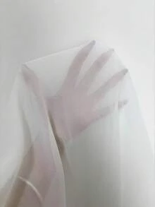 Viva Relle 大码女士优雅浪漫性感黑白拼接飘逸雪纺露肩荷叶边下摆弹力修身长袖喇叭袖连衣裙，春秋季 - 黑與白 - 查看 6