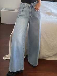 DAZY Women's Regular Waist Straight Leg Casual Jeans