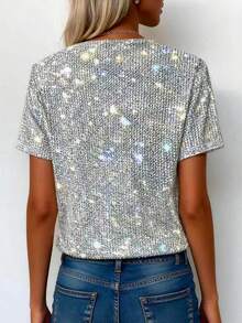 EMERY ROSE Áo dự tiệc cỡ lớn, Áo thun đính sequin, Áo thun dự tiệc, Áo dành cho nữ, Quà tặng chị em gái, Quà tặng hiện đại, Áo thun thẩm mỹ, Quà tặng anh chị em, Quà tặng cho chị gái, Quà tặng cho mẹ, Quà tặng ngày lễ, Áo thun thời trang tối giản thường ngày - Nhiều màu - Xem 2