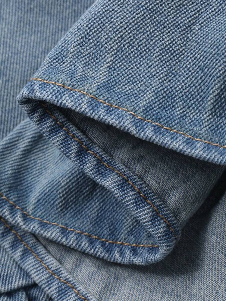 Toddler Girls' Casual Loose Denim Skirt With Ruffle Hem