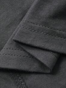 DAZY Áo thun tay ngắn cổ chữ V in chữ cho bé trai, mùa hè - Xám - Xem 3