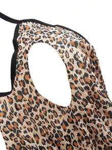 SpicyHot Spicy Hot Leopard Print Halter Bodysuit, Adds Alluring Charm For Night Dates - Multicolor - View 3