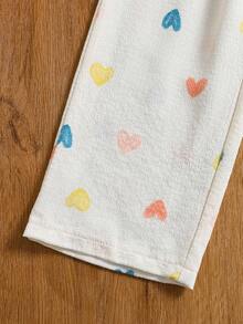 2pcs/Set Young Girl Clothes, Colorful Heart Camisole Top And Straight Loose Pants, Suitable For Vacation, Outing, Daily Wear, School, Summer, New Arrival, Elegant Holiday Outfit