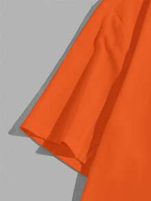 Manfinity Joysei Orange Knit Men's Standard Size Crew Neck Short Sleeve T-Shirt - Orange - View 3