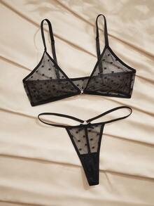 Charlaine Sexigt underklädesset i transparent mesh för kvinnor - Svart - Visa 7