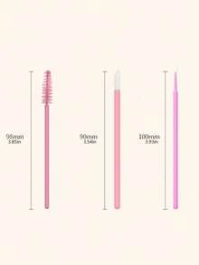 Eyelash Extension Brush Kit – Disposable Lash Spoolies, Micro Swabs, Lip Gloss Brushes 3-In-1 Set, 100/300/450/600/750/900pcs - Multicolor - View 2