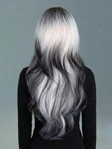 ROMWE Kawaii باروكة طبيعية طويلة متموجة مقاومة للحرارة من ألياف اصطناعية، مع غرة، متعددة الألوان 26 بوصة، طبيعية للاستخدام اليومي، ناعمة وواقعية (باستثناء الملحقات) - متعدد الألوان - مشاهدة 4