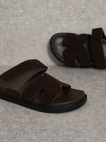 SHUZIA 女士舒适平底厚底日常基本款一脚蹬仿麂皮拖鞋