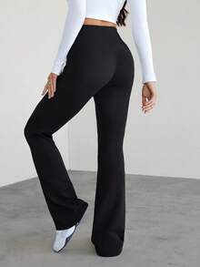 SHEIN Tall 女士宽腰喇叭裤 - 黑色 - 查看 9