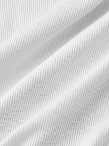 ROMWE J-Fashion Y2K复古千禧亚文化露肩音符印花长袖T恤 - 白色 - 查看 4