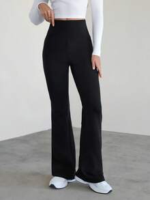 SHEIN Tall 女士宽腰喇叭裤 - 黑色 - 查看 7