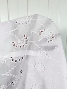 Elenzga Plus Size New Chinese Style Chinese Chic Hollow Out Jacquard Design Top White Elegant Top Women Blouses Summer - White - View 8