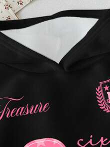 Attitoon Sweat-shirt imprimé avec le numéro 67 et des graphiques de lettres, convient pour l'automne/l'hiver, les activités extérieures, le streetwear, l'aéroport, le chic, la rentrée scolaire - Multicolore - Voir 3