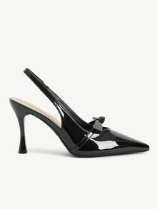 CUCCOO CHICEST Sandalias de tacón con punta abierta y de unicolor minimalista para mujer - Negro - Ver 8