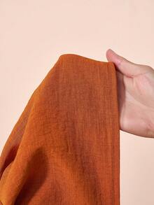 Zivah 2026 Spring/Summer New Music Festival Casual Vacation Commute Style V-Neck Flare Sleeve Waist Tie Loose New Chinese Style Long Linen Dress - Brown - View 8