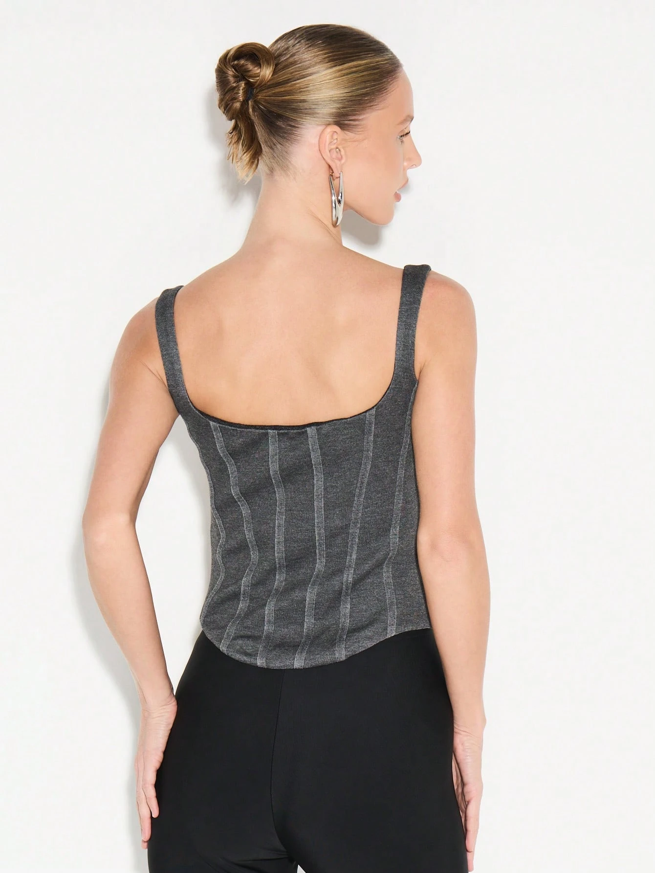KIZN Structured Corset Tank With Square Neckline