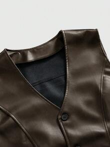 ROMWE MEN Street Life Áo vest da thời trang dạo phố thường ngày dành cho nam - Cà phê nâu - Xem 3