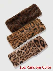 ROMWE Goth 1pc Vintage Leopard Fluffy Headband For Women, Warm Accessory Suitable For Daily Life, Commuting, Random Color - Multicolor - View 5