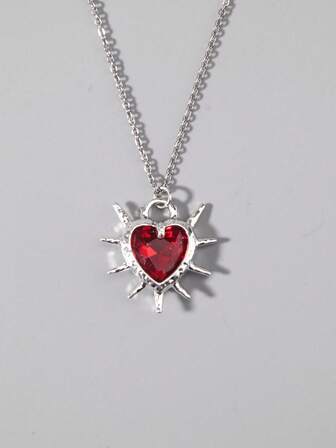 Goth 1 Stück gotischer Luxus Kreuz Anhänger Halskette mit Strass, Geschenk für Feiertage, Halloween