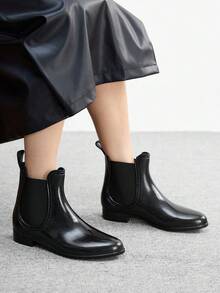 Mnmlis Women's Fashionable Versatile Commuting Ankle Rain Boots For Christmas