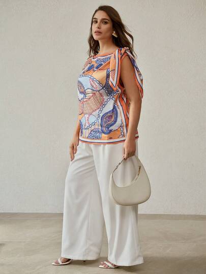 MOTF PREMIUM WOMEN'S ASYMMETRIC SATIN BLOUSE WITH BOWKNOT ON LEFT SHOULDER, SPRING/SUMMER