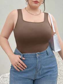 SHEIN Essnce 3pcs Plus Size All-Match Camisole Tank Tops, Slim Fit Versatile Outerwear, Spring/Summer - Multicolor - View 9