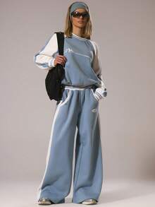 Musera Sport Áo nỉ thể thao phối màu tương phản, áo nỉ mùa đông năng động, trang phục thể thao tập gym, tập luyện, khám phá. - Nhiều màu - Xem 5