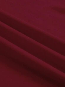 EMERY ROSE Dry Flower Embroidery Artistic Style Printed Casual Large-Sized Long-Sleeved T-Shirt - Burgundy - View 4