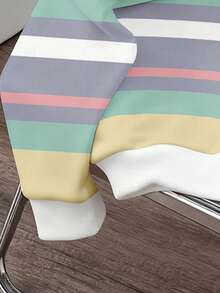 Manfinity Joysei Men's Fashionable Colorful Striped Small Logo Pullover Sweatshirt, Suitable For Autumn/Winter, School, Outings, Gifts For Friends - Multicolor - View 3