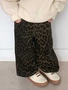 DAZY 豹纹印花休闲水洗街头风女婴牛仔服