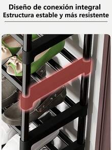 Zapatero de 8 niveles, armario de almacenamiento de zapatos de tela no tejida, soporte de montaje DIY, organizador de zapatos para el hogar,Organizador de zapatos, estante de almacenamiento independiente de 71 pulgadas de alto, soporte de zapatos de estudio, tubos de hierro duraderos, 24-27 pares de zapateros para entrada, espacio pequeño, torre de zapatos apilable desmontable y ajustable - Negro - Ver 4