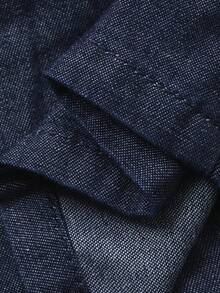 DAZY Bộ 2 món áo sơ mi tay ngắn cổ chữ V và quần denim thường ngày cho bé trai - Màu xanh lam - Xem 7