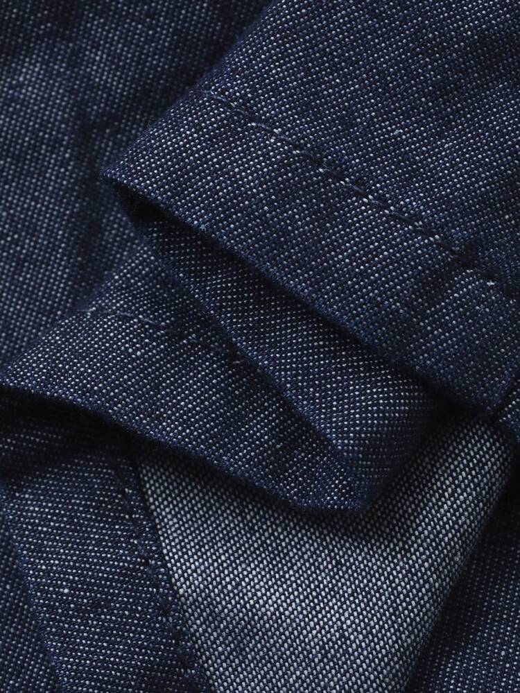 Toddler Boys V-Neck Casual Short Sleeve Shirt And Denim Pants 2 Pieces Set