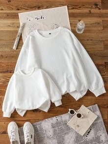 SHEIN | PAW Patrol Young Girl Casual Striped Cartoon Dog Print Crew Neck Sweatshirt, Autumn - White - View 8