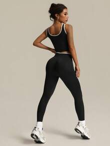 Dewbera 2PCS Women Sports Sets Two Piece Sport Set Matching Workout Set Two Piece Active Set Matching Gym Sets Women Two Piece Set Women Leggings Sports Bra And Leggings Set Yoga Leggings Set Matching Yoga Set Sport Sets - Multicolor - View 9