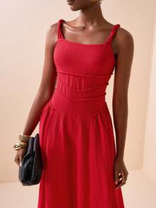 Zivah 2026春夏新音乐节、复活节、圣帕特里克节、情人节、约会、西部风、游牧风、生日派对、毕业季、校园风、学生装、日常休闲、百搭、休闲、度假、邮轮旅行、海滩、海边、日光浴 - 紅色 - 查看 2