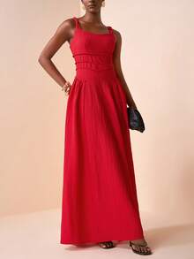 Zivah 2026春夏新音乐节、复活节、圣帕特里克节、情人节、约会、西部风、游牧风、生日派对、毕业季、校园风、学生装、日常休闲、百搭、休闲、度假、邮轮旅行、海滩、海边、日光浴 - 紅色 - 查看 6