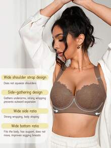 3pcs/Set Women's Lace Soft & Comfortable Adjustable Strap Wireless Supportive Bras - Multicolor - View 8