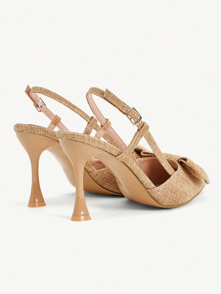CUCCOO CHICEST Women's Fashionable & Elegant Commuter Bow Decor Heeled Sandals For Christmas