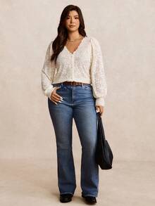 Nubod Lace Lantern Sleeve French Elegant Romantic Women Blouse, New Arrival - Apricot - View 7