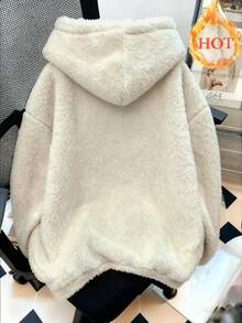 Resyla 畅销款，保暖、柔软、亲肤的仿羊羔毛连帽卫衣，秋冬季保暖时尚，适合日常工作通勤、约会穿着以及居家穿着，秋冬季保暖佳品。 - 白色 - 查看 2