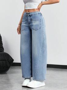 SHEIN Tall Jeans décontractés à jambes cintrées lavés pour femmes