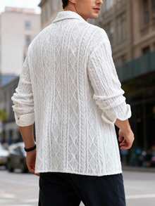 Manfinity Homme Camicia casual da uomo a maniche lunghe con bottoni sul davanti e vestibilità ampia