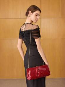 MOTF PREMIUM RUCHED SQUARE CLUTCHES, VALENTINES DAY - Red - View 8