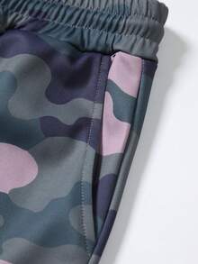 Manfinity Roghcode Men's Letter Camo Print 2 In 1 Long Sleeve T-Shirt And Cargo Pants Casual Suit Men 2 Piece Set Camo Set Mans 2 Pieces Sets - Multicolor - View 8