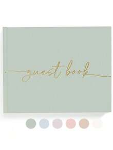 婚礼宾客签名册 - 精致优雅的婚礼、洗礼派对及其他特殊活动宾客签名册 - 100页空白页，可用于婚礼签到和照片 - 家居装饰（绿色） - 綠色 - 查看 6